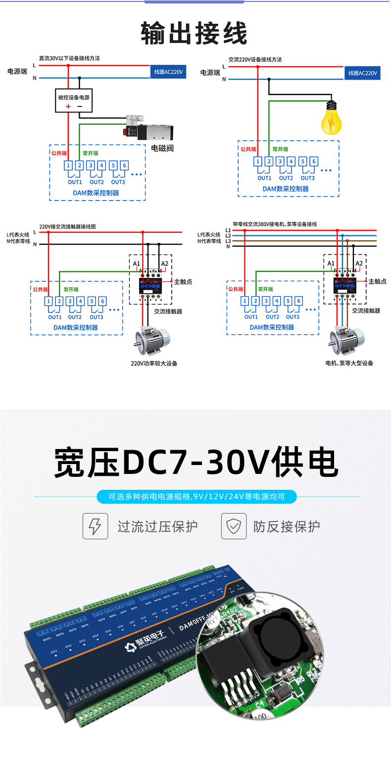 LoRa0FFF-MT LoRa無(wú)線測(cè)控模塊輸出接線