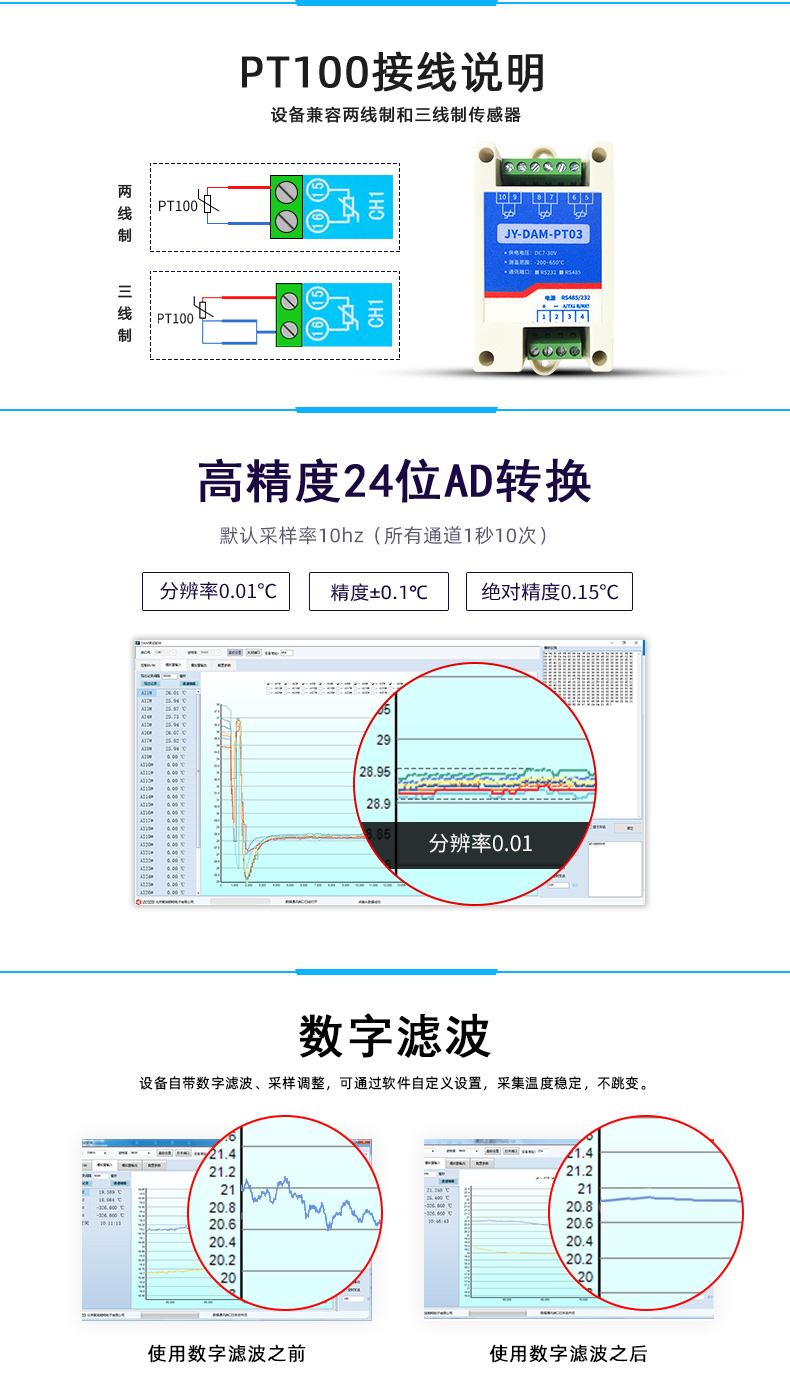 DAM-PT03 溫度采集模塊接線說(shuō)明