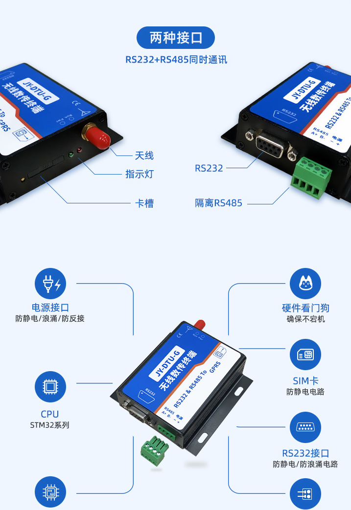 JY-DTU-G的功能和兩種接口