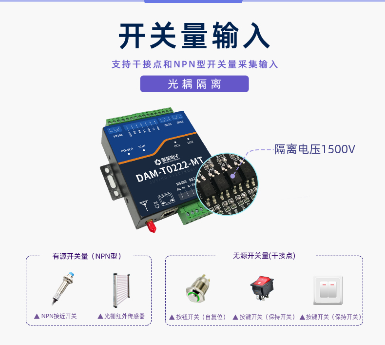 DAM-T0222-MT 工業(yè)級(jí)數(shù)采控制器開關(guān)量輸入