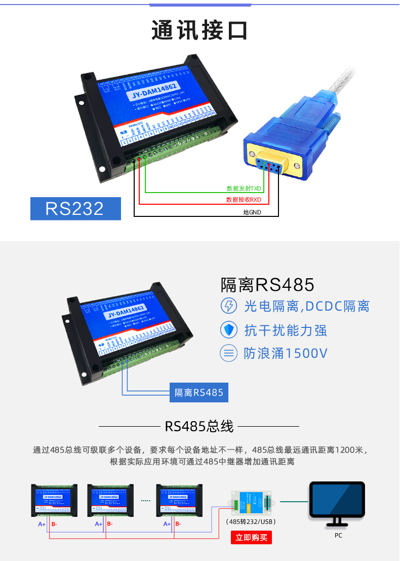 DAM-14862 工業(yè)級(jí)數(shù)采控制器通訊接口