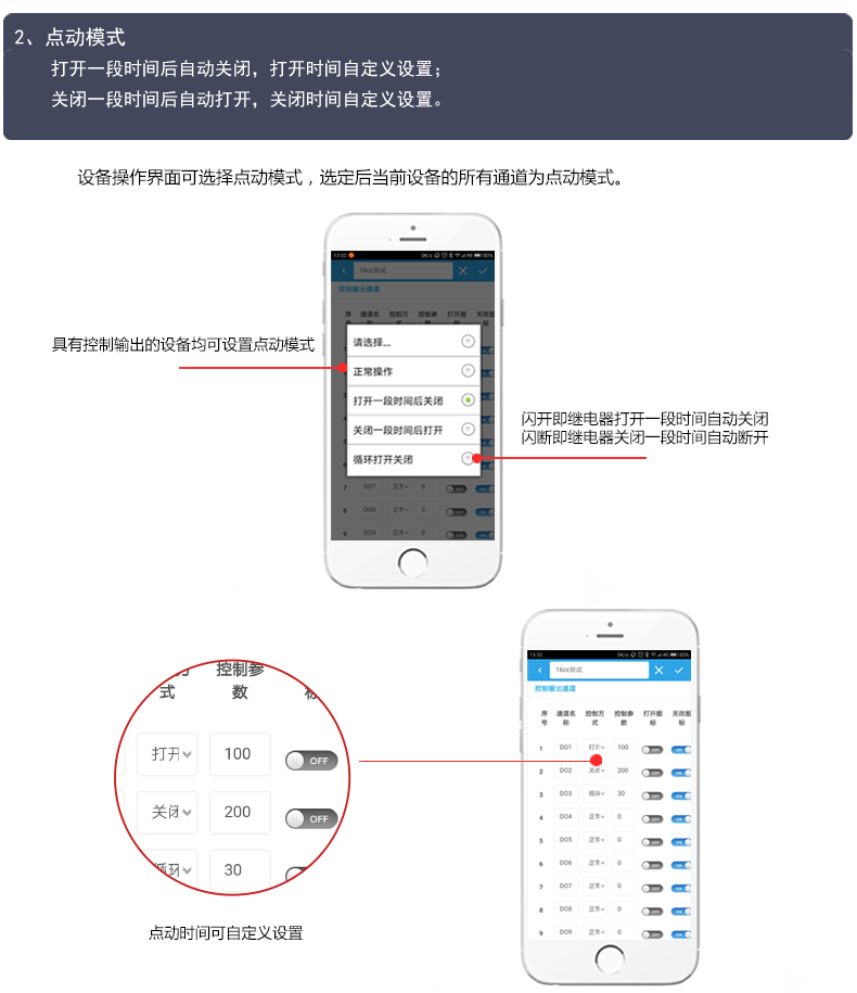 云平臺 GPRS-2204-WS 遠(yuǎn)程控制開關(guān)工作模式